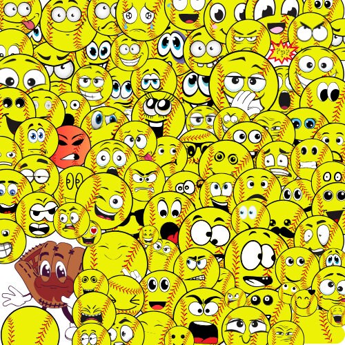 Softball Emojis 250 Emojis Softball Designs Digital Etsy