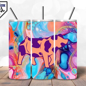 Show Pig Tumbler Wrap – Marble Glitter Show Pig Silhouette | Stock Show Week Design | Stock Show Exhibitor | In My Stock Show Era | PNG
