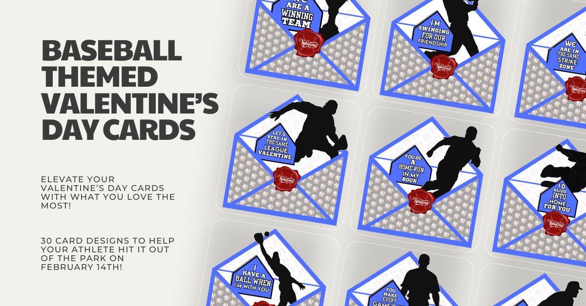 Baseball Themed Valentine's Day Cards | Baseball Team | Baseball Valentine's | Sports Valentine's | Custom Valentine's | PNG | Printable DIY