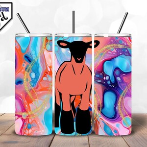Livestock Exhibitor Tumbler Wrap – Marble Glitter Show Lamb Silhouette | Stock Show Week Design  Stock Show Exhibitor | In My Stock Show Era