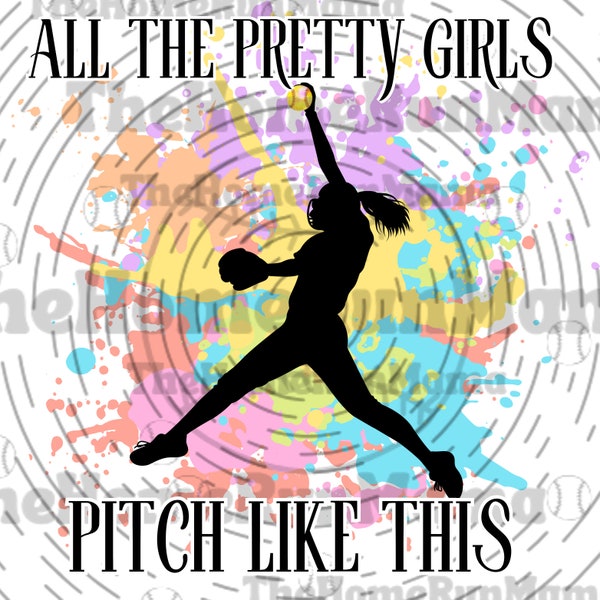 Softball Pitcher PNG SVG JPG | All The Pretty Girls Pitch Like This | Softball Pitcher Silhouette