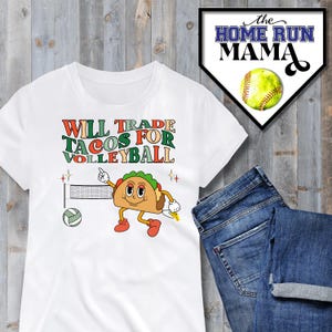 Échangera des tacos contre un design PNG rétro pour le volleyball ! Conception de ballon de volley-ball Cinco De Mayo | Maillot de volley-ball | Sweat à capuche de volleyball | Maman volleyeuse