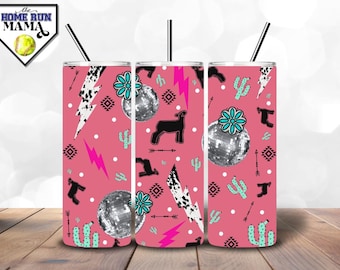 Veehouder | Showweekbekerontwerp | Dieren weergeven | Skinny omslagdoek voor bekers | 20oz. + 30oz. Smalle ontwerpen | PNG-indeling | Voorraadshow: