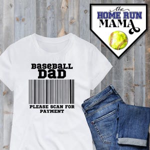 Papá del béisbol, por favor escanee para el pago PNG / Billetera vacía con corazón lleno / Papá deportista / Humor de papá deportista / Sudadera con capucha de papá del béisbol / Entrenador