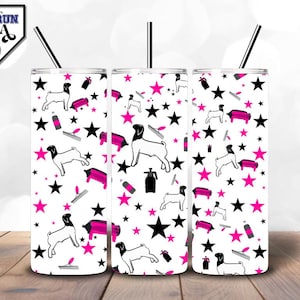 Livestock Show Week Tumbler Design | Show Goat | Skinny Tumbler Wrap | 20 oz. + 30 oz. | PNG Format | White Background