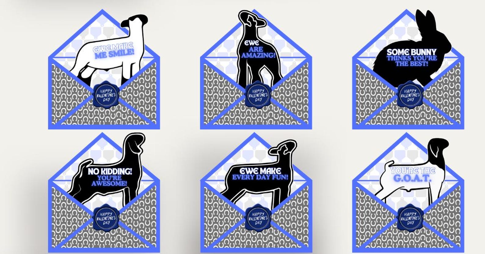Livestock Themed Valentine's Day Cards - PNG | 30 Designs Included ...