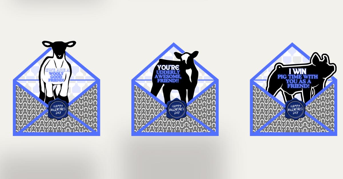 Livestock Themed Valentine's Day Cards - PNG | 30 Designs Included ...