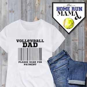 Papá del voleibol, escanea para pago PNG SVG JPG / Billetera vacía, corazón lleno / Papá deportista / Humor de papá deportista / Camiseta de papá del voleibol