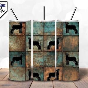 20 + 30OZ Lamb Exhibitor Tumbler Wrap | Copper And Blue Patina | Lamb Silhouette | Livestock Exhibitor | Tumbler | Buyer&#39;s Basket Item | PNG