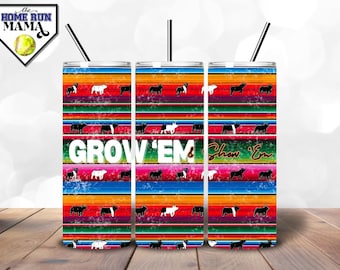 Swine Breed Tumbler Wrap | 20oz & 30oz Skinny Tumbler Design | Distressed Serape with Show Pigs | Livestock Exhibitor | Show Week Tumbler |