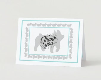 Printable Livestock Show Thank You Card | PDF | Foldable Thank You Card | Custom Lined Design | Swine Exhibitor | Livestock Buyer | Add-Ons