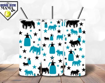 Livestock Show Week Tumbler Design | Show Swine | Skinny Tumbler Wrap | 20OZ + 30 OZ | PNG Format | White Background