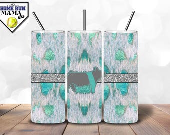 Acid Wash Cowhide Show Swine Glitter Tumbler Design | Tumbler Wrap | Instant Download | PNG | Livestock Show | 20oz + 30oz Sizes Included