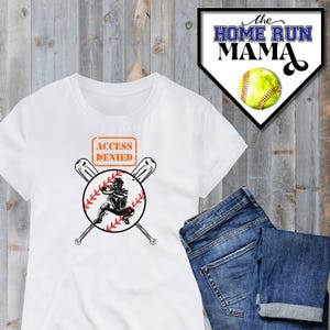 Access Denied Baseball Digital Design - Instant Download | PNG | Baseball Catcher Silhouette | Baseball Catcher Apparel | Orange
