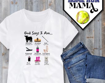 Dios dice que soy - Diseño PNG de vaca de exhibición / Camiseta con capucha de la semana de exhibición de ganado / Expositor de ganado / Era de la exhibición de ganado / Mamá de la exhibición de ganado