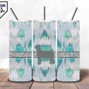 Acid Wash Cowhide Show Goat Glitter Tumbler Design | Tumbler Wrap | Instant Download | PNG | Livestock Show | 20oz + 30oz Sizes Included