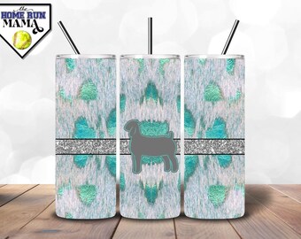 Acid Wash Cowhide Show Goat Glitter Tumbler Design | Tumbler Wrap | Instant Download | PNG | Livestock Show | 20oz + 30oz Sizes Included