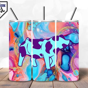 Livestock Exhibitor Tumbler Wrap – Marble Glitter Show Pig Silhouette | Stock Show Week Design | Stock Show Exhibitor | In My Stock Show Era