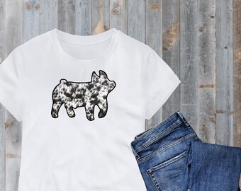 Patterned Show Swine Silhouette | PNG | Livestock Exhibitor Digital Design | Livestock Show Sale | Stock Show Swine Pig | Stock Show Kid Mom