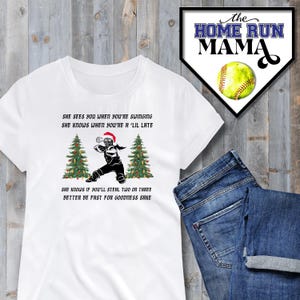 Softball Christmas Design: She Sees You When You&#39;re Swinging |  Softball Catcher PNG | The Catcher Sees Everything | Softball Design