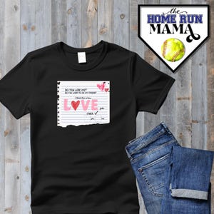 Diseño digital de carta de amor de cuaderno roto / PNG / Marcar sí o no / Sublimación DTF PV / Diseño de camiseta con capucha / ¿Me amas? / Querido John