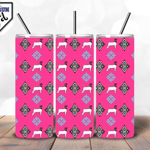 Western Aztec Show Goat Tumbler Wrap | 20oz 30oz Skinny | PNG Digital Download | Livestock Show Week | Livestock Show Gift | Stock Show Mom