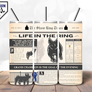 Livestock Show Swine Tumbler Wrap | Vintage Newspaper Design | 20 + 30oz Sizes | Debut In The Show Ring | Custom Tumbler Design | PNG | Show