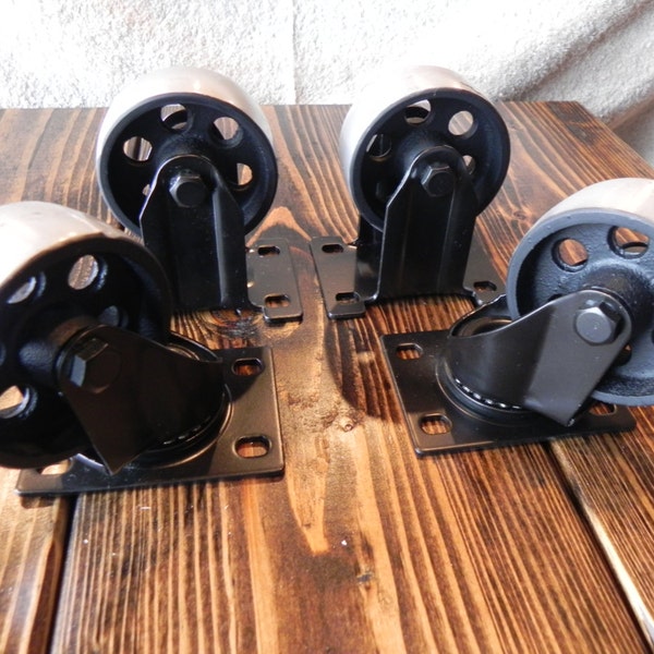 Caster Wheels - Steel Industrial Rustic - Set of 4