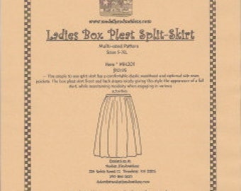 Ladies' Box-Pleat, Split-Skirt (Riding Skirt)  **PDF Pattern**