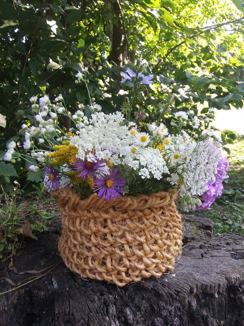 Handmade basket baler twine basket rustic twine basket Etsy