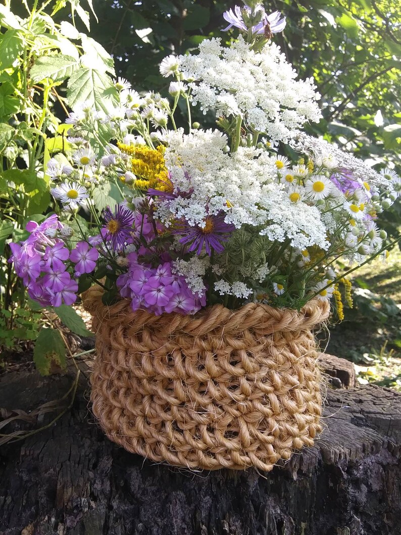 Handmade basket baler twine basket rustic twine basket Etsy