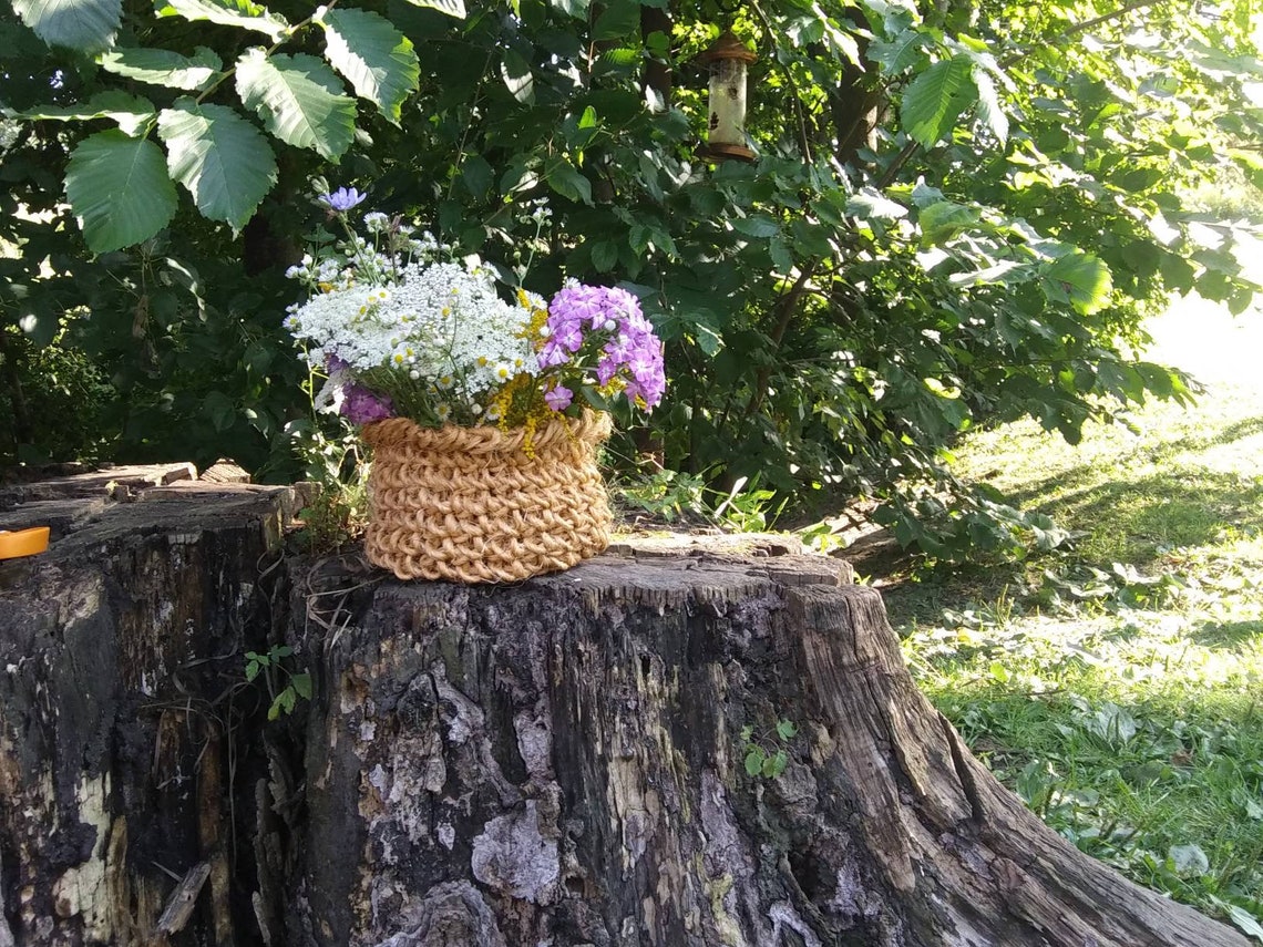 Handmade basket baler twine basket rustic twine basket Etsy
