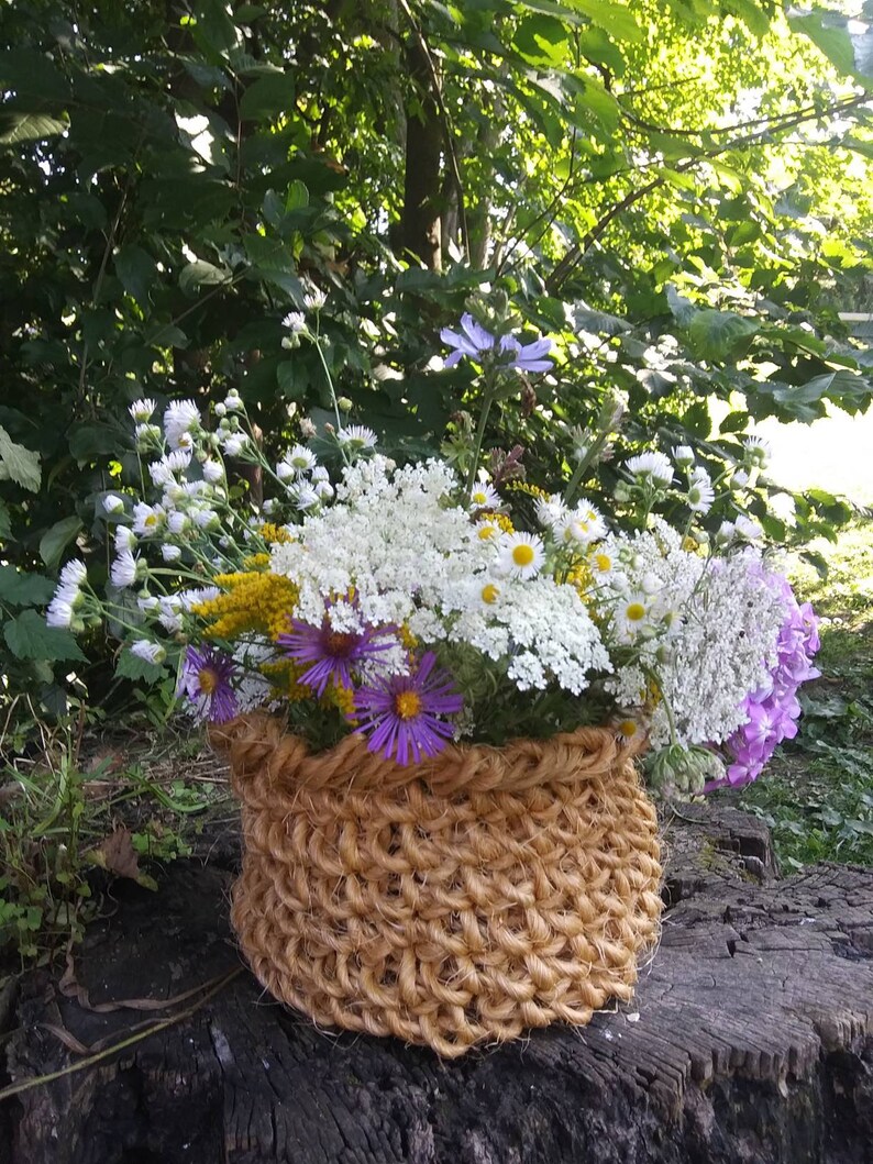 Handmade basket baler twine basket rustic twine basket Etsy