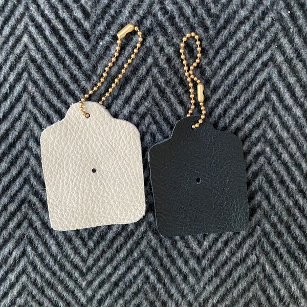 Leather Hangtag With Brass Ball Chain for Enamel Pin