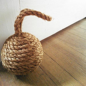Sisal Rope Doorstop, Indoor Use, 3 Sizes Available, Decorative Rope Ball, Natural or Dyed Sisal Door Stopper, Assorted Colors