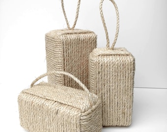 Sisal Rope Doorstop, Indoor Use, 3 Sizes Available, Decorative Rope Ball,  Natural or Dyed Sisal Door Stopper, Assorted Colors 