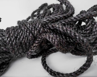 Black Sisal Rope, Dark Purple Sisal Rope, Dyed Raven Color: 1/4&quot;, 5/16&quot;, 3/8&quot; or 1/2&quot;