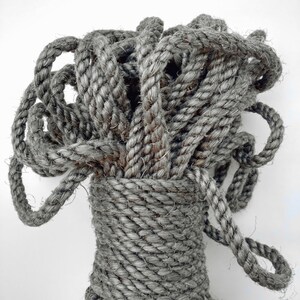 Gray Sisal Rope, Silver Sisal Rope, Dyed Pewter Color: 1/4, 5/16, 3/8 or 1/2 image 2