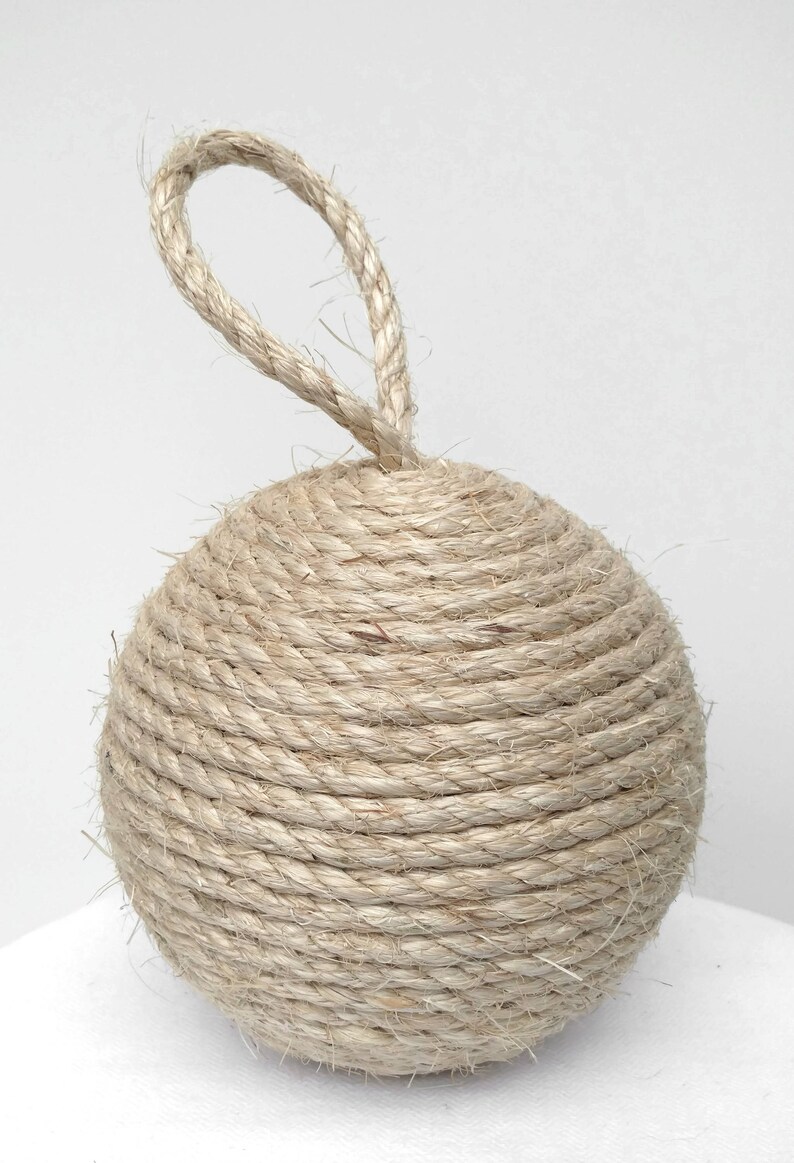 Small Sisal Rope Doorstop Decorative Rope Ball Natural or Etsy