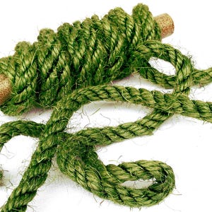Green Sisal Rope, Dyed Avocado Green Color: 1/4&quot;, 5/16&quot;, 3/8&quot; or 1/2&quot;