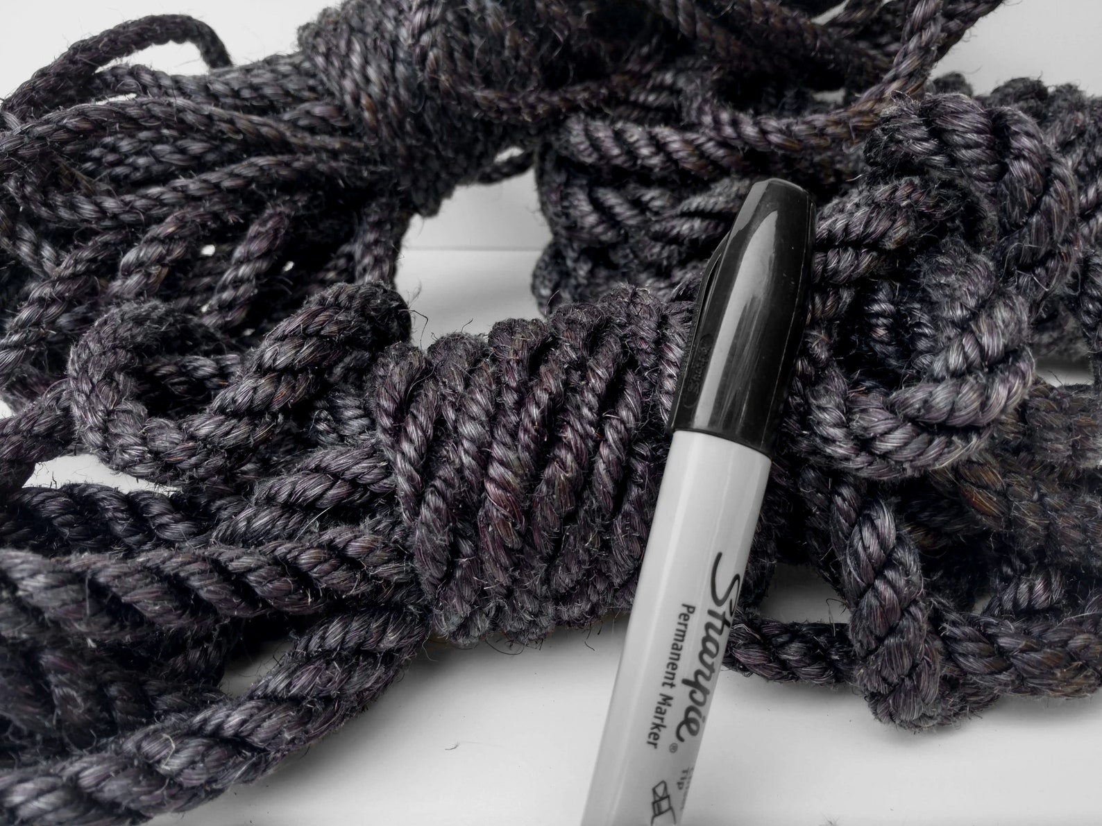 Black Sisal Rope, Dark Purple Sisal Rope, Dyed Raven Color: 1/4
