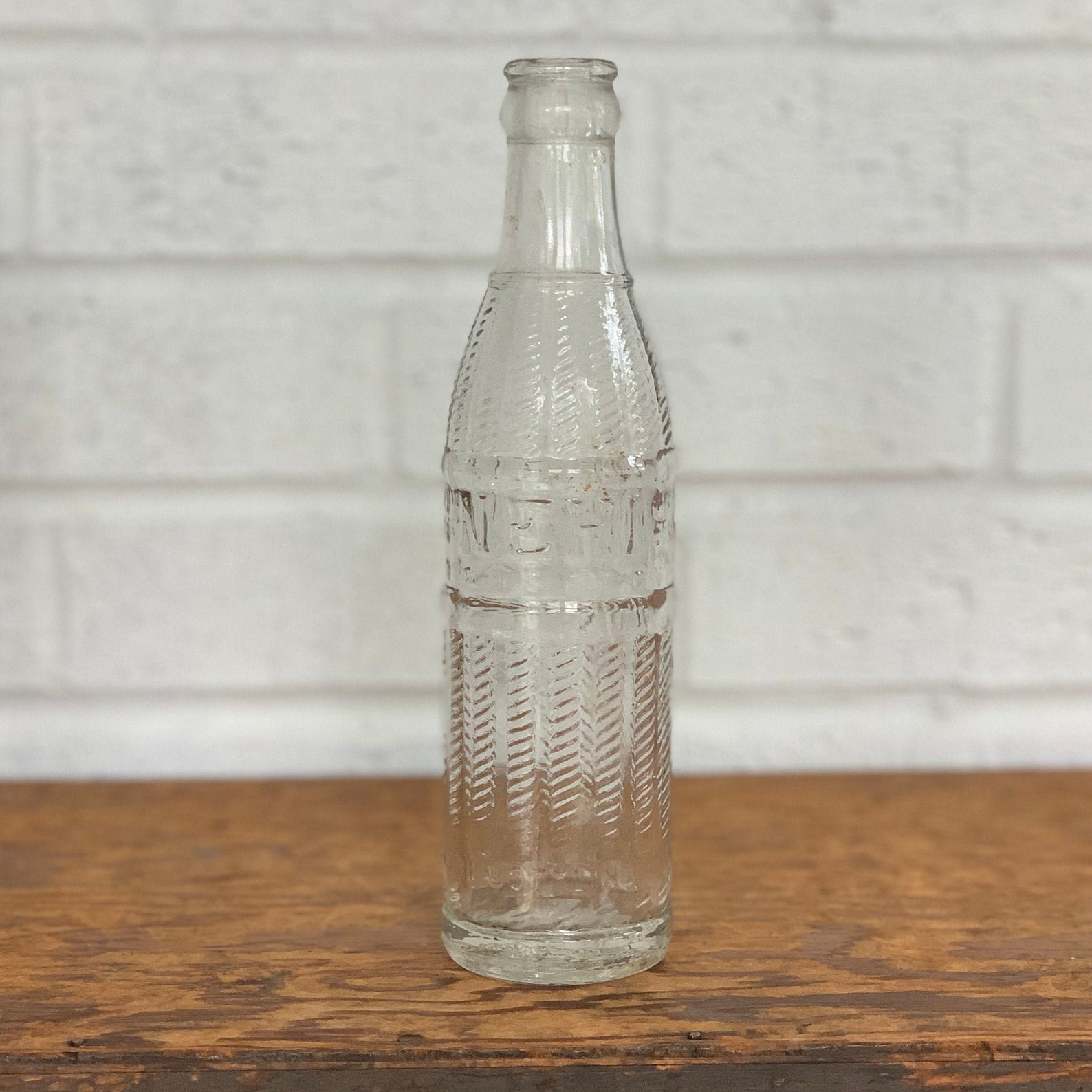 Set of 3 Vintage Clear Glass Bottles Etsy
