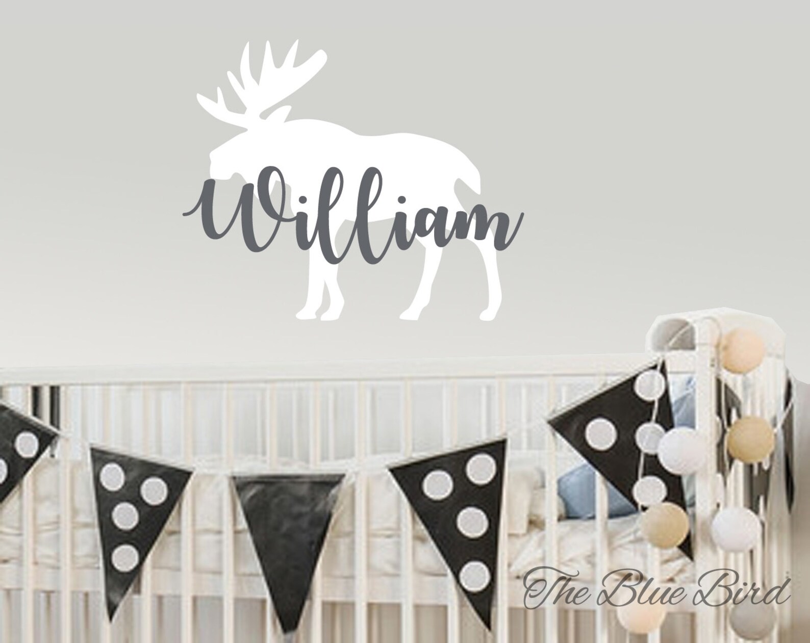 Moose Name Decalnursery Name Decalmoose Nursery Decorvinyl Etsy