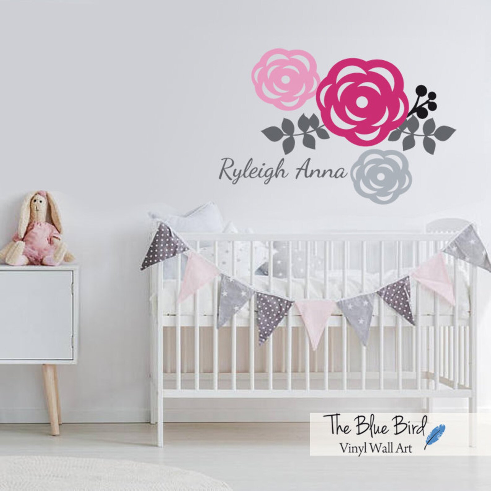 Baby Girl Nursery Wall Decal Flower Decals Wall decal Etsy