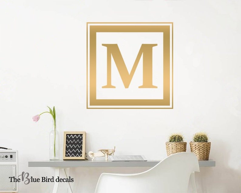 Custom Monogram Wall Decal Monogram Initial Family Monograma Decal Nursery Vinyl Sticker Home Decor Initial Wall Decal
