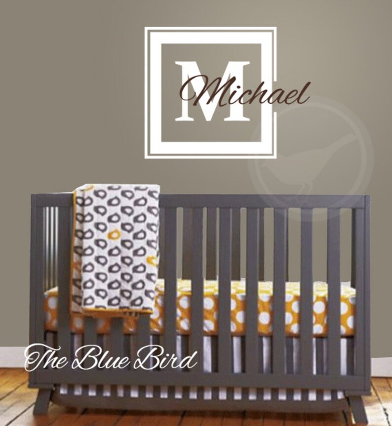 Personalized Name Decal Nursery Wall Decal. Frame and Name Etsy