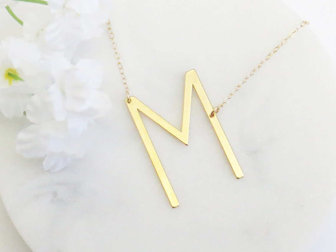 M sideways necklace Clearance