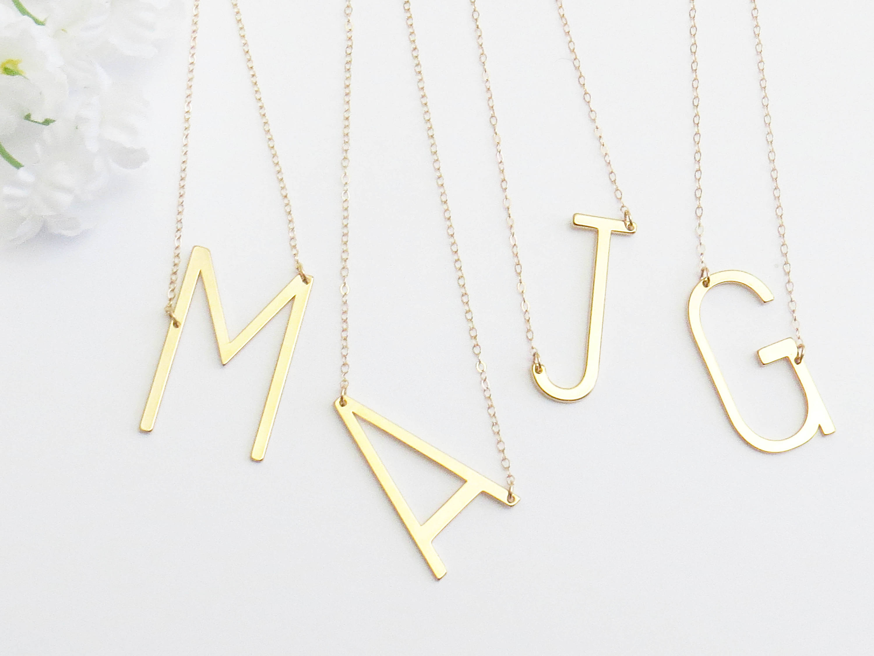 Just For You Initial Necklace — H