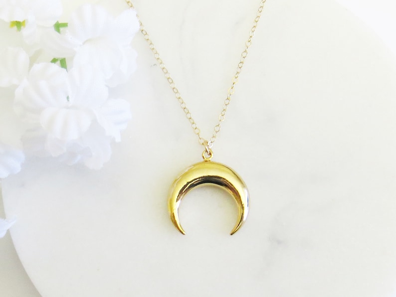 Holiday Gift for Friend Half Moon Necklace Christmas Gift Festival Necklace Birthday Gift Gift for Friend Boho Necklace Horn Necklace