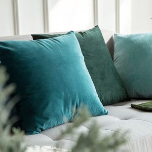 Velvet throw pillow cover Teal velvet pillow cover teal velvet throw pillow teal pillow cover teal velvet pillow velvet cushion cover Bild 1